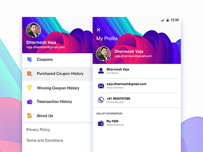 Profile and side navigation menu in android flaticon materialdesign navigation profile