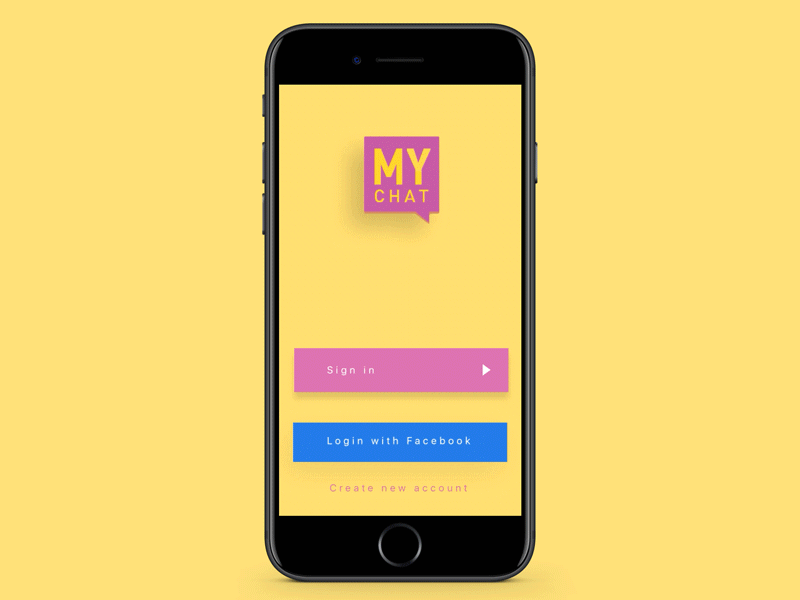 [Redesign] SignIn form for MyChat field form in interation login registration sign up yellow