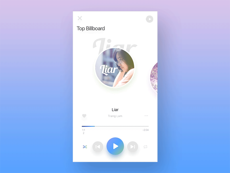 Music selection album app music prototype select song