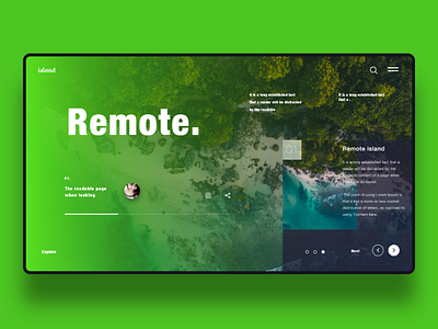 web home screen ui cool green island travel ui design uipractice ux ui ux challenge web