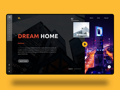 Dream Home Web architect architectural design concept cool home minimal page responsive screen ui ui ux design uidesign ux ui ux challenge web