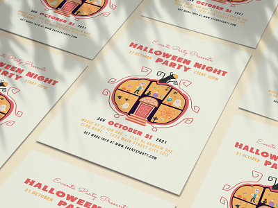 Halloween is coming design flat flyer graphic design halloween horror illustration photoshop poster