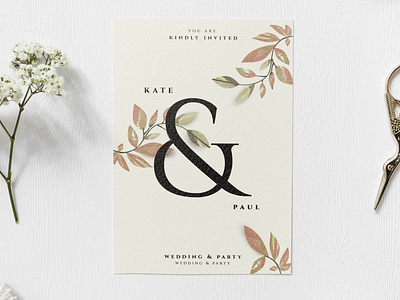 Elegant Wedding Invite card - Front view