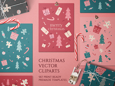 Christmas Vector Kit branding christmas clip art clip arts design graphic design holidays illustration illustrator postcards print vector