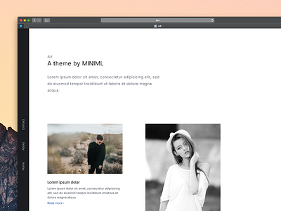 AIR - A blog and portfolio theme blog ghost minimalism minimalist miniml portfolio wordpress