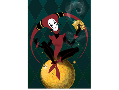 Harlequin illustration vector