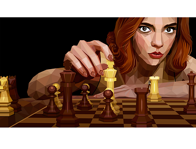 The Queen's Gambit illustration vector