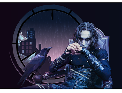 The Crow illustration vector