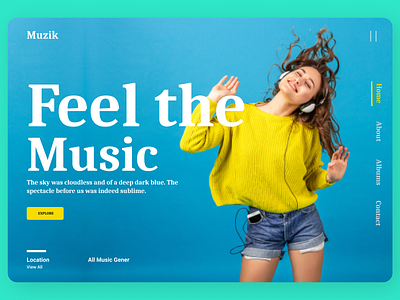 Music listening Web Design branding clean clean ui design typography ui ux web