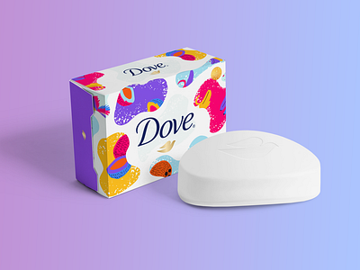 Redesign of Packaging Design for Dove. banana beauty branding coconut colorful cream illustration packaging