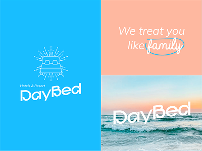DayBed logo design branding colorful illustration label logo packaging vector
