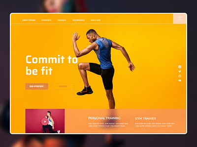 Fitness Web Design app dailyui design flat minimal new typography ui ux web website