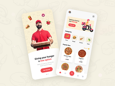 Food Delivery Concept App app color delivery design flat food hunger minimal simple ui ux
