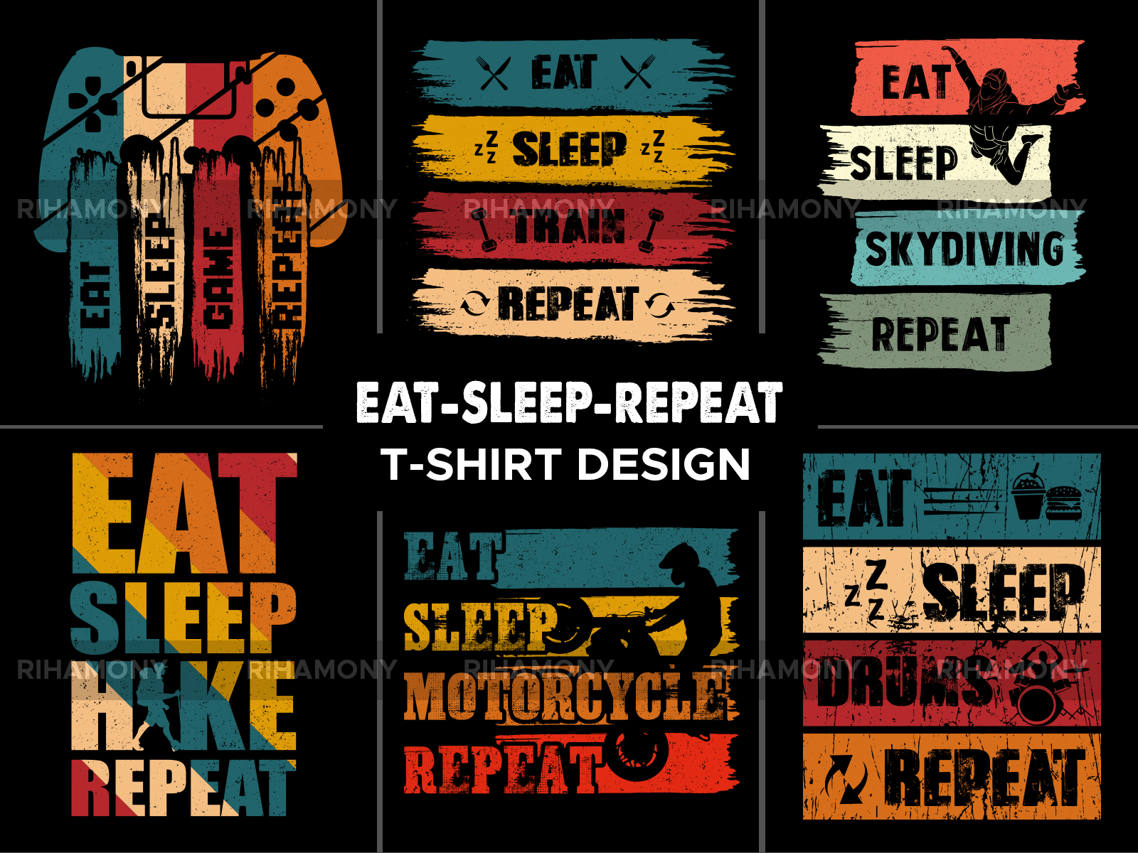 Eat Sleep Repeat Vintage T Shirt Design By Anik Islam On Dribbble