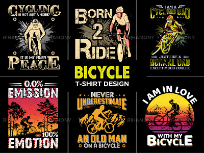 Bicycle T-shirt Design bicycle bike black crank cycle design drawn hand handmade icon illustration logo mountain print retro ride road tshirt vector vintage