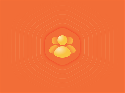 icon people application brand branding circle gradient hexagon icon logo love man orange pattern pictogram transparency waves