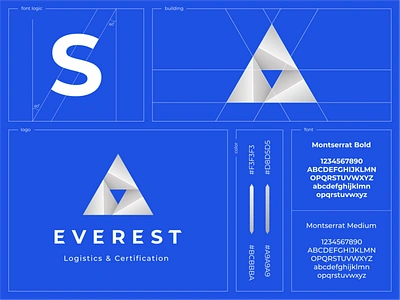 Everest branding color construction everest font gradient icon logistics metal mountain presentation pyramid sign triangle