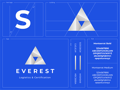 Everest branding color construction everest font gradient icon logistics metal mountain presentation pyramid sign triangle