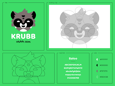 Krubb animal branding character hiwow logo mask raccoon sign smile