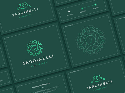 Jardinelli berries bouquet circle coat of arms construction delivery flowers font green heraldry icon j leaves letter logo pattern presentation sign store