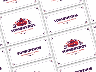 Sombreros branding cuisine food grunge mexico pattern sign sombrero