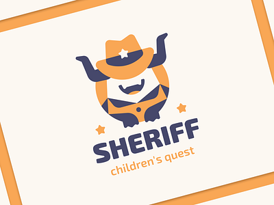 Sheriff branding cartoon character cowboy cute detective flat hat horns monster sheriff sign star teeth