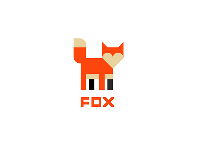Fox animal branding fox minimalism pixels sign wild