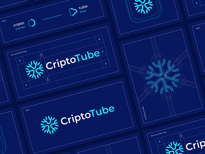 Cryptotube abstraction bitcoin branding construction cryptocurrency currency figure geometry grid money presentation sign snowflake video