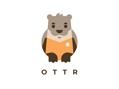 OTTR animal branding cartoon character cute nutria otter sign