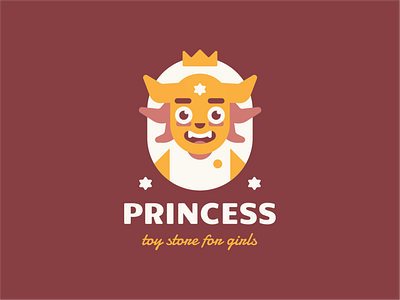 Princess branding cartoon character crown cute horns monster princess queen sign star toys