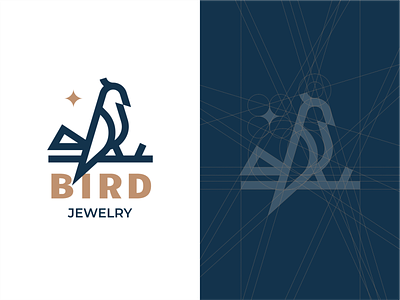 Bird bird branding construction geometry line minimalism night sign star