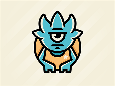 Monstro bad branding cartoon character cute evil monster star