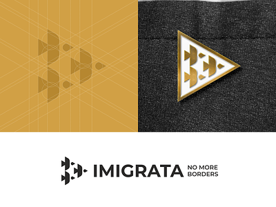 Imigrata birds branding building emigration flight icon migration movement sign triangle wedge wing