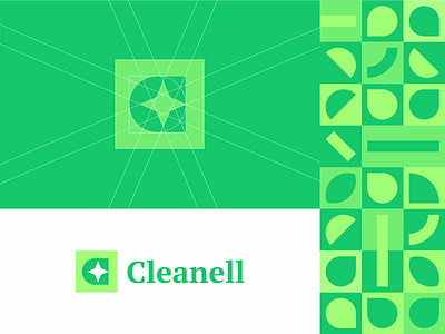 Cleanell branding c cleaan hand letter logo sanitizer shine sign