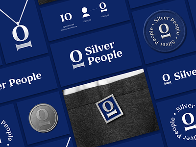 Silver people branding coin icon logo logotype people presentation sign silver stripe suspension
