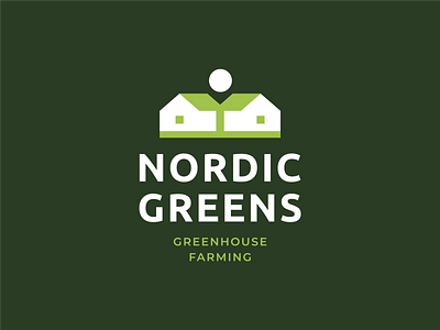 NORDIC GREENS berry branding greenhouse house leaf logo sign sprout sun