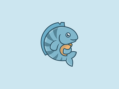 Logo for Aim Coffee coffee cup fish icon illustration logo