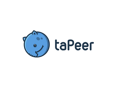 taPeer animal circle line logo minimal tapir trunk