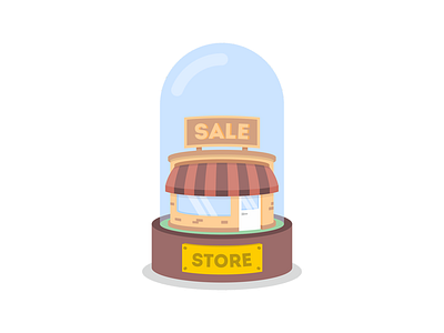 Sale a bulb canopy door flat house illustration of selling shop window