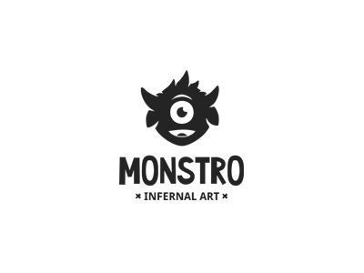 Monstro art head logo monster
