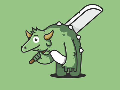 Monster horn illustration monster sword