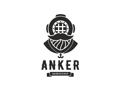 Logo for the Barbershop "Anker" anchor anker barbershop beard diver logo scuba