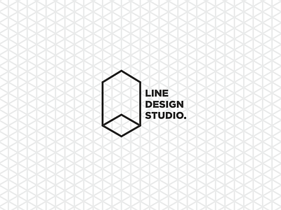 Logo for the interior design studio 3d bathroom cube design furniture interior line logo