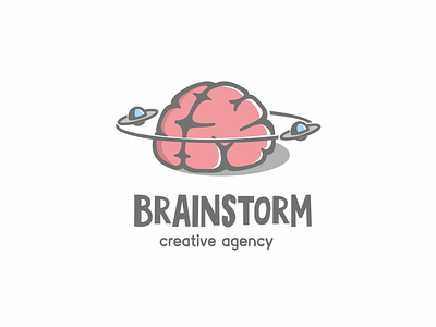 Brainstorm agency brain brainstorm creative flying idea internet planet saucer space thought ufo