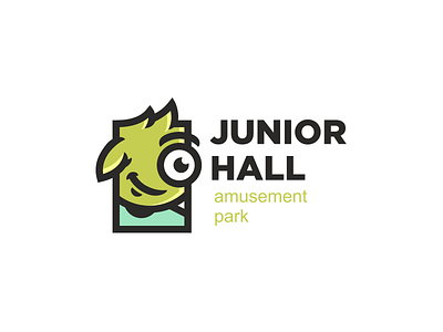 JuniorHall character children eye frame fun hall junior logo monster park square