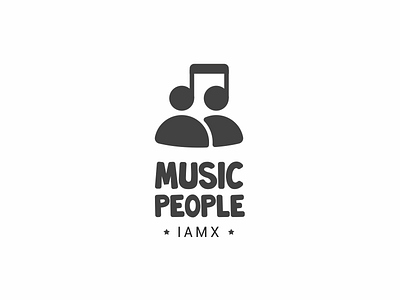 Music People head iamx logo mens music note