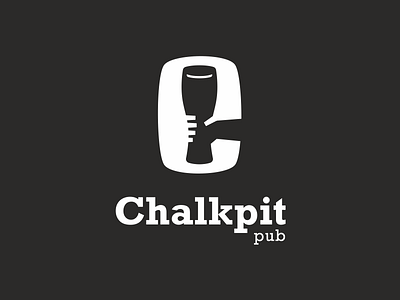 Chalkpit bar beaker beer c glass letter logo pub