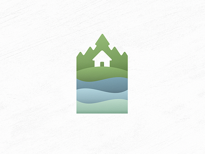 landscape forest house lake landscape logo logotype paint water