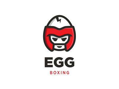 Egg Boxing boxing crack egg helmet illustration logo