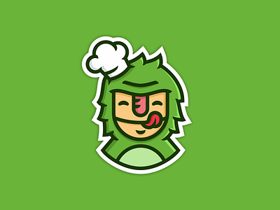 Monster cap chef delicious illustration logo monster sticker tongue